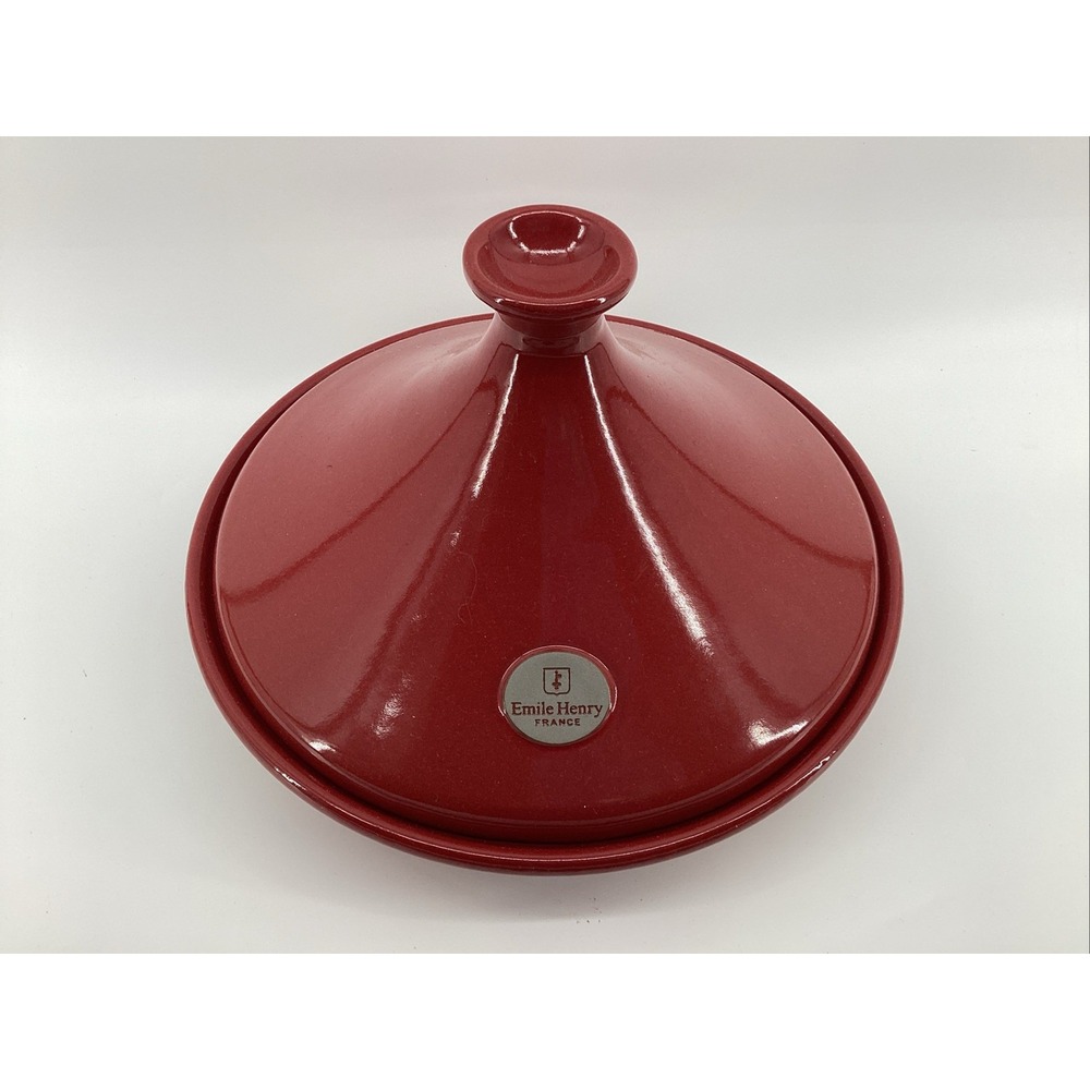 Emile Henry Burgundy Ceramic Tagine 3.7 Qt 55.32 France
